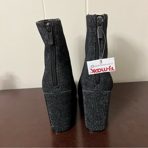 Jessica Simpson Ankle Boot Aninada black Glitter Square Toe Block Heel 7.5 - Picture 5 of 6